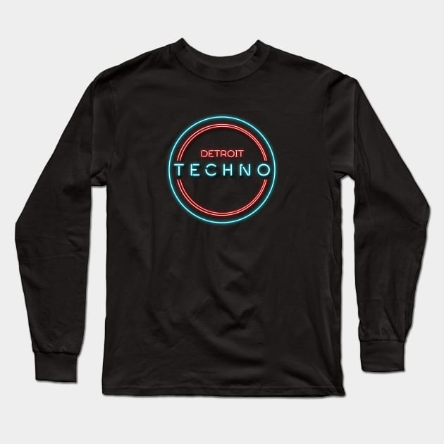 DETROIT TECHNO Long Sleeve T-Shirt by KIMIDIGI